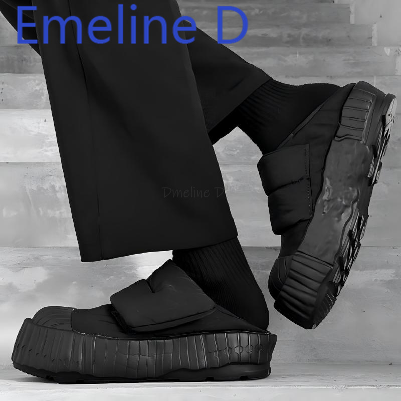 Men Shoes Velcro - Step On Couple's Snow Boots Thick