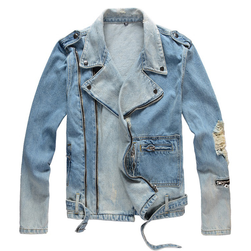 Men'S Shoes For Jeans - Sokotoo Men's Holes Ripped Blue Jean