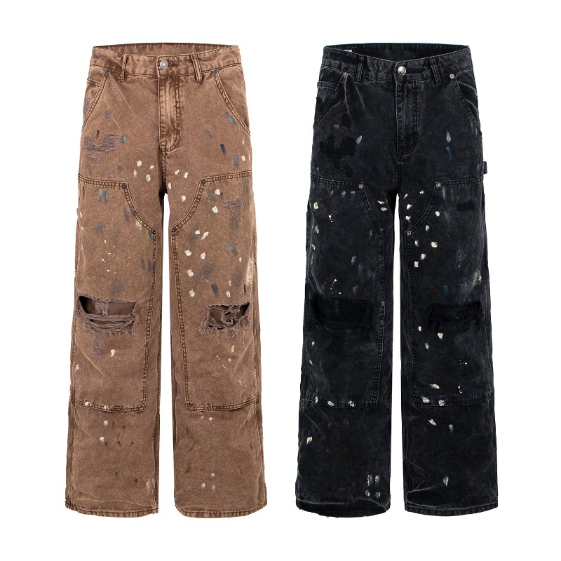 Men'S Shoes For Jeans - American Retro High Street Ripped Wide