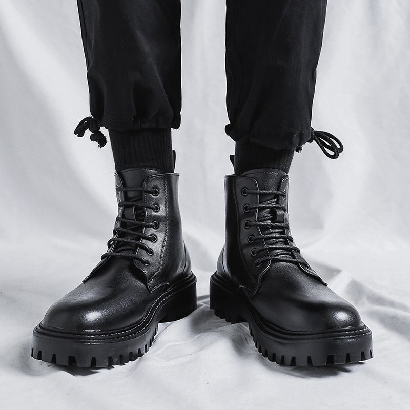 Men High Top Leather Boots Fas - огляд і ціна Men'S Shoes To Increase Height