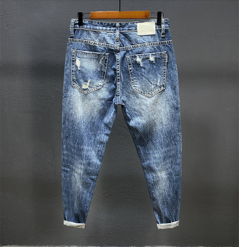 Nine-point jeans with holes fo - огляд і ціна Men'S Shoes For Jeans