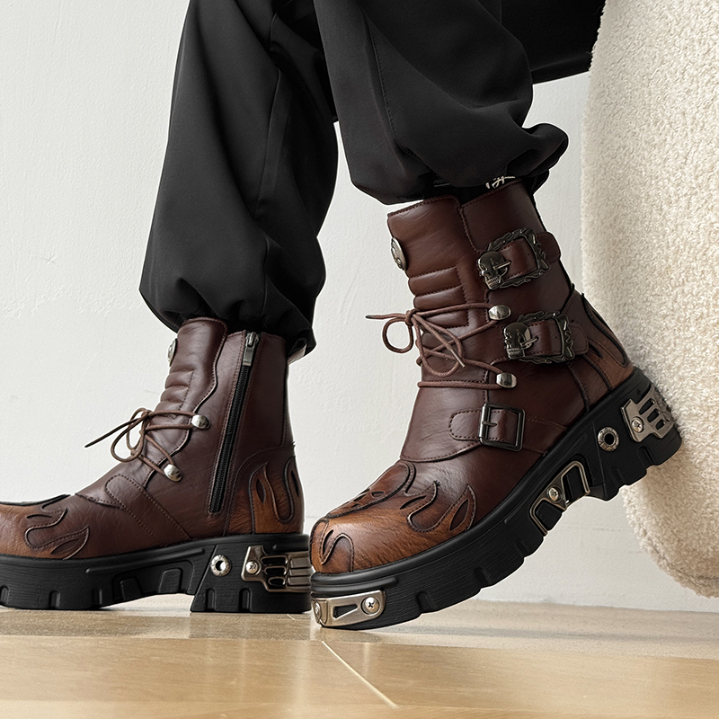 Punk Style Retro Cool Skull Fl - огляд і ціна Men'S Shoes To Increase Height