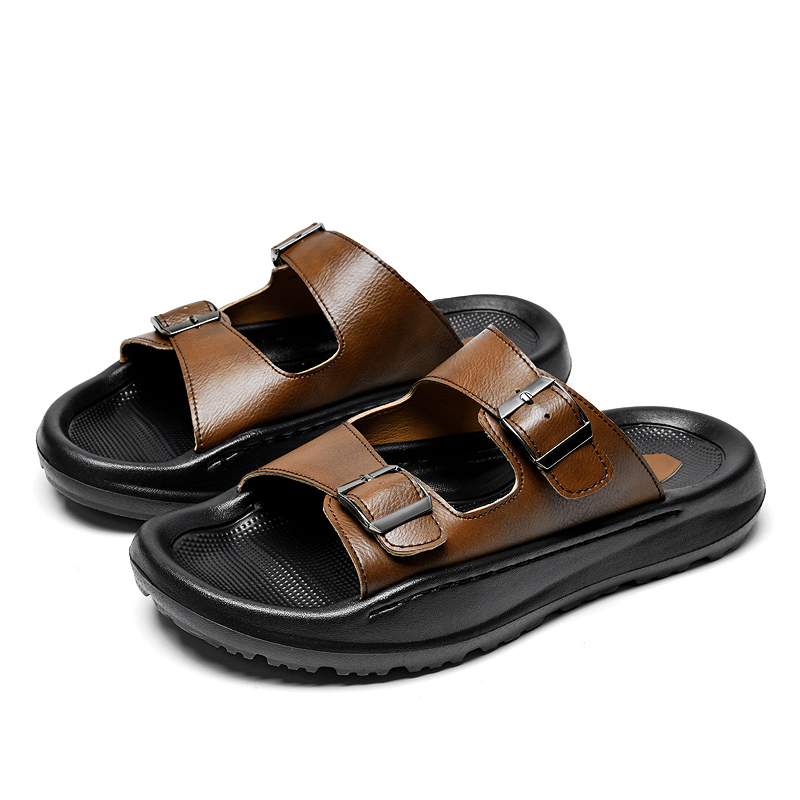 Mens Slip On Sandals Leather S - огляд і ціна Men Shoes Velcro