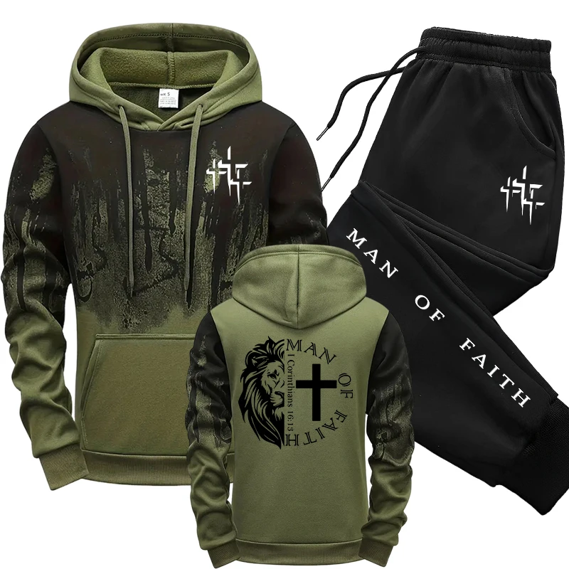 Man of Faith Pattern Men's Set - огляд і ціна Men Shoes Joggers