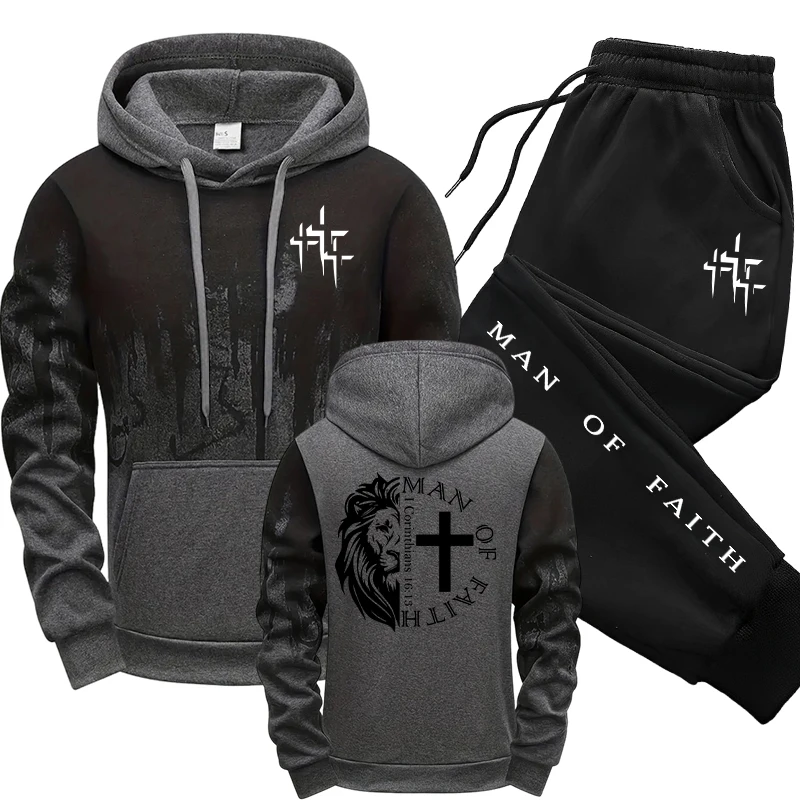Man of Faith Pattern Men's Set - огляд і ціна Men Shoes Joggers