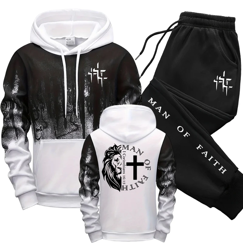 Man of Faith Pattern Men's Set - огляд і ціна Men Shoes Joggers