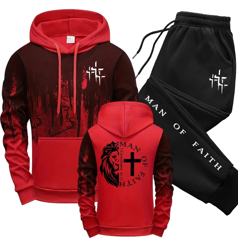 Man of Faith Pattern Men's Set - огляд і ціна Men Shoes Joggers